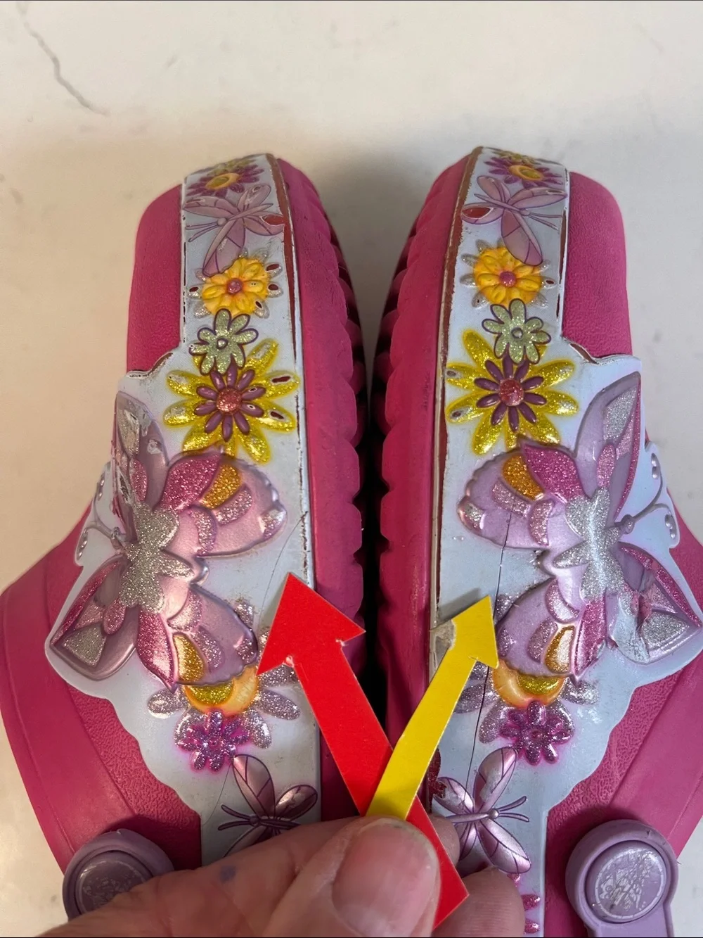 Crocs Kids' Crocband Butterfly Clogs Candy Pink Size 1 Junior Style # 202664